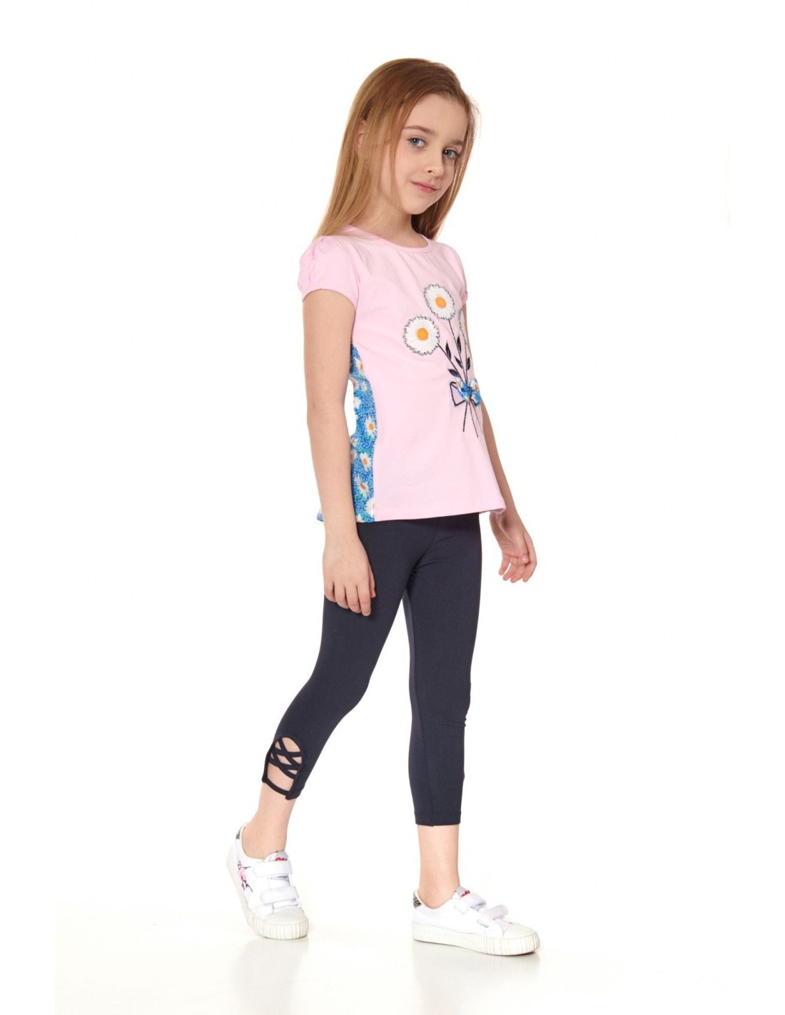 Girls\' 3/4 black leggings NDZ8429 - Online store - Boutique